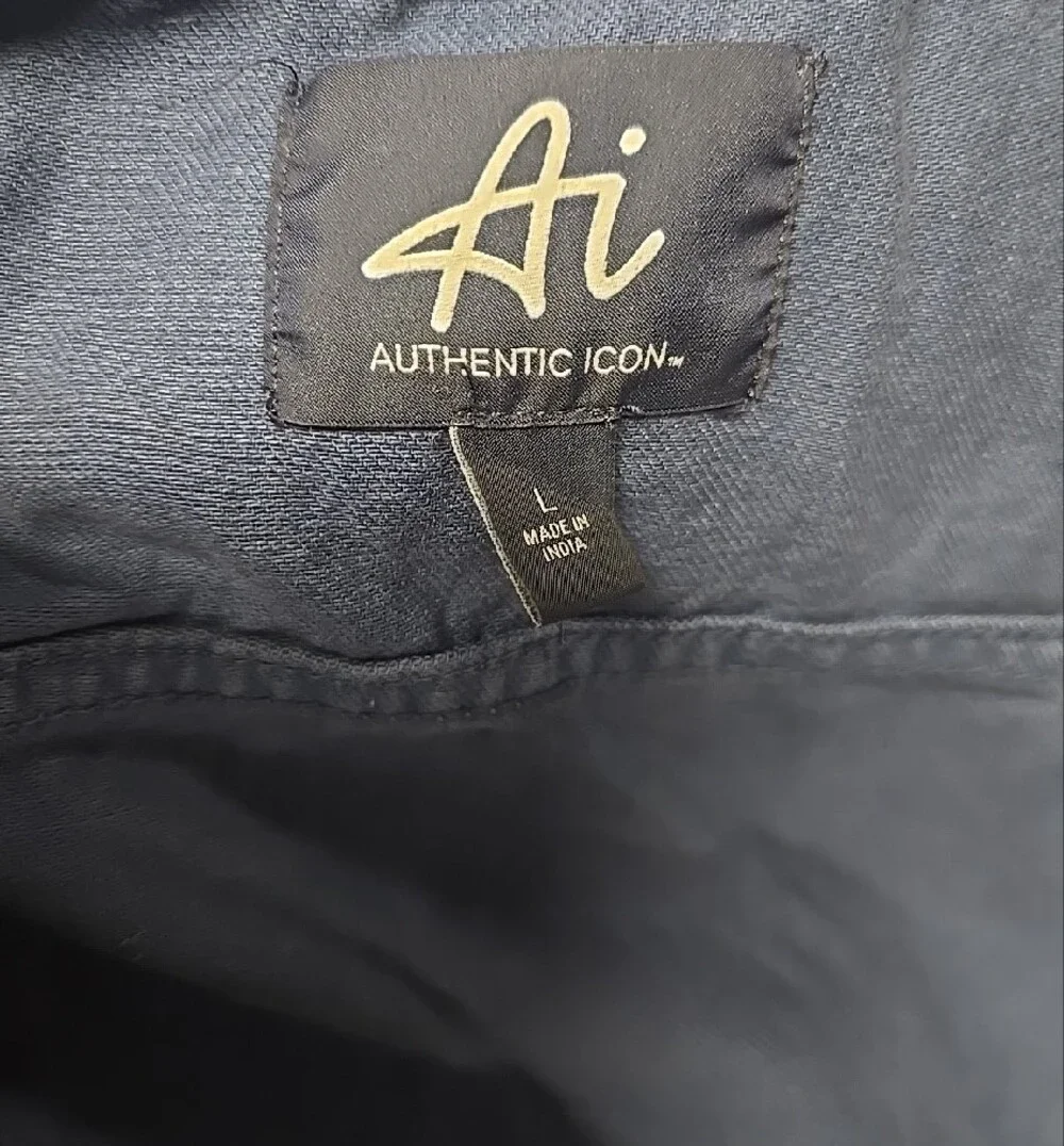 Authentic Icon Navy Star Appliqué Denim Vest With Pockets
